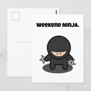 Helg Ninja Funny Cute Japan Tecknad Vykort