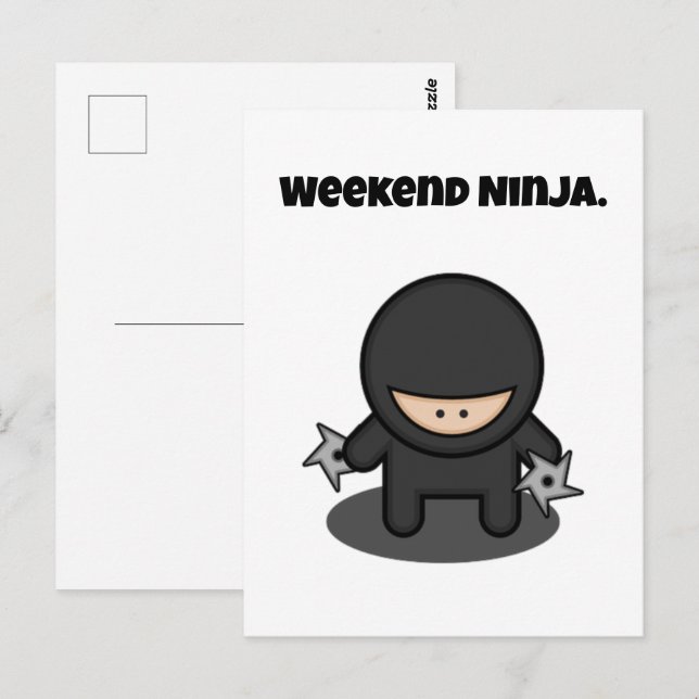 Helg Ninja Funny Cute Japan Tecknad Vykort (Fram/baksida)