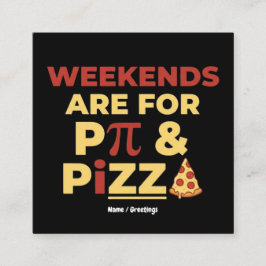 Helg Pi-dagen & Pizzafest Matematik Älskare Matvar Fyrkantigt Visitkort