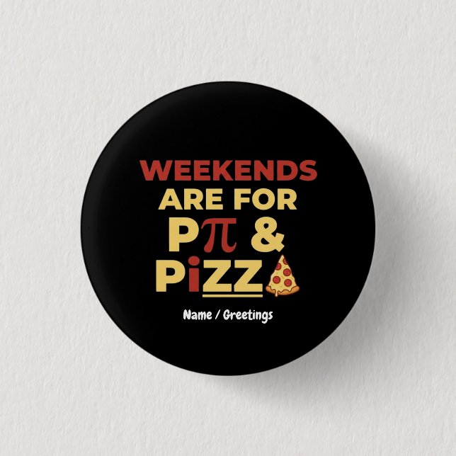 Helg Pi-dagen & Pizzafest Matematik Älskare Matvar Knapp (Framsida)