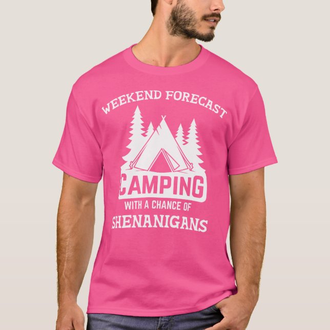 Helg prognos för campingfasoner för kasprar t shirt (Framsida)