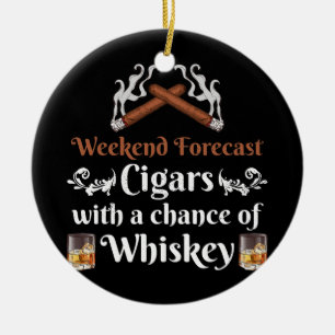 Helg prognos för cigarrer och whisky Scotch Julgransprydnad Keramik