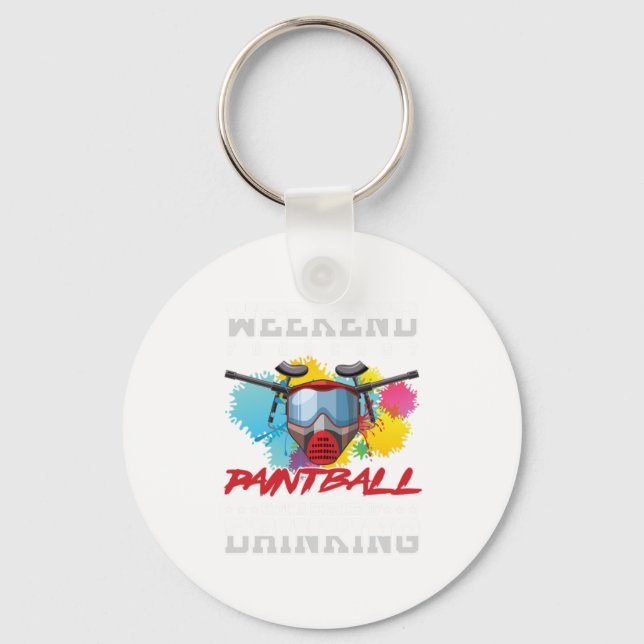 Helg prognos Paintball Player Drinking Gift Nyckelring (Framsida)