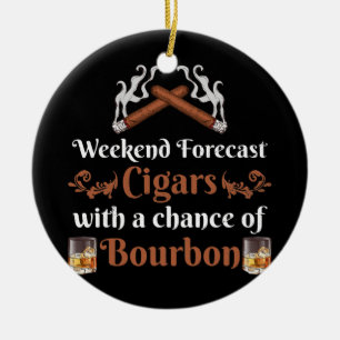 Helg prognoscigarrer och Bourbon Scotch Julgransprydnad Keramik