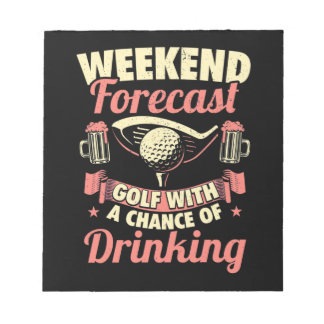 Helg prognosgolf med en dräneringsmöjlighet anteckningsblock
