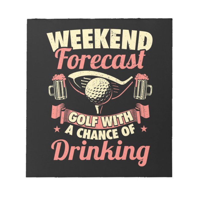 Helg prognosgolf med en dräneringsmöjlighet anteckningsblock (Framsida)