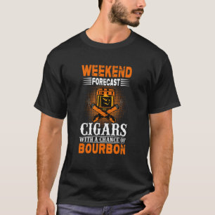 Helg prognostiserade cigarrer med Bourbon Whis cha T Shirt