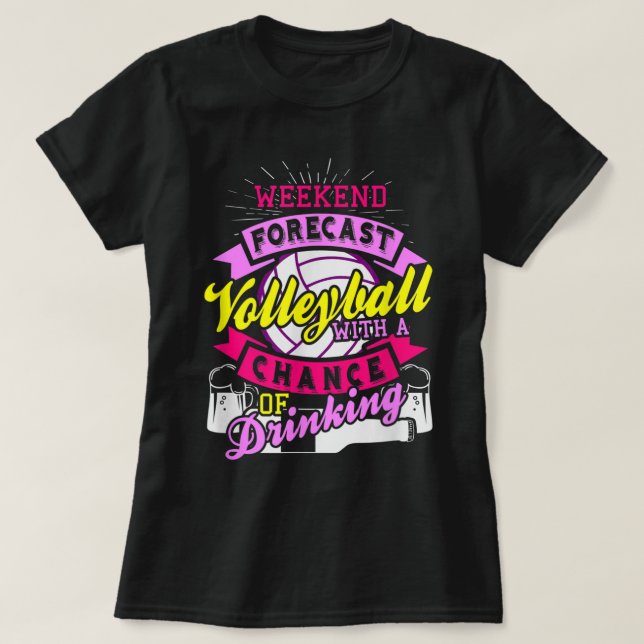 Helg prognostiserat volleyboll med drakins chans t shirt (Design framsida)