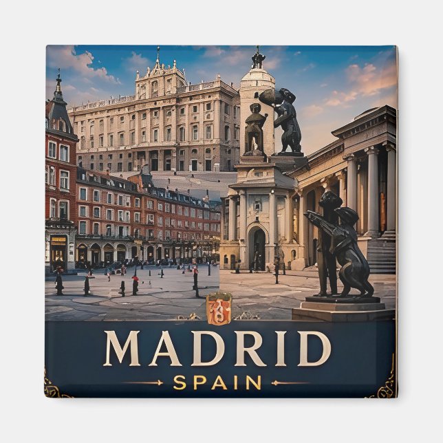 🧲 Helg-resa till Madrid-minne från Spanien 🌞 Magnet (Framsidan)
