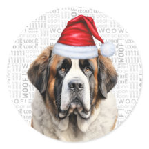 Helg Saint Bernard Hund och Woof Art Jul