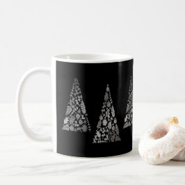 Helg Silver Träd Svart Elegant Minimalistisk Kaffemugg
