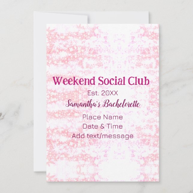 Helg Social klubb rosa glitter möhippa fest Julkort (Framsida)