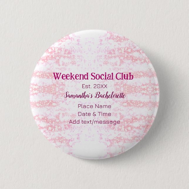 Helg Social klubb rosa glitter möhippa fest Knapp (Framsida)