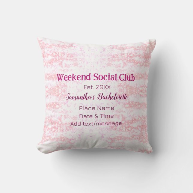 Helg Social klubb rosa glitter möhippa fest Kudde (Framsida)