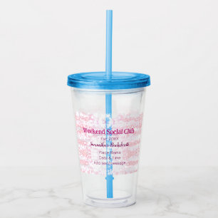 Helg Social klubb rosa glitter möhippa fest Take Away Mugg