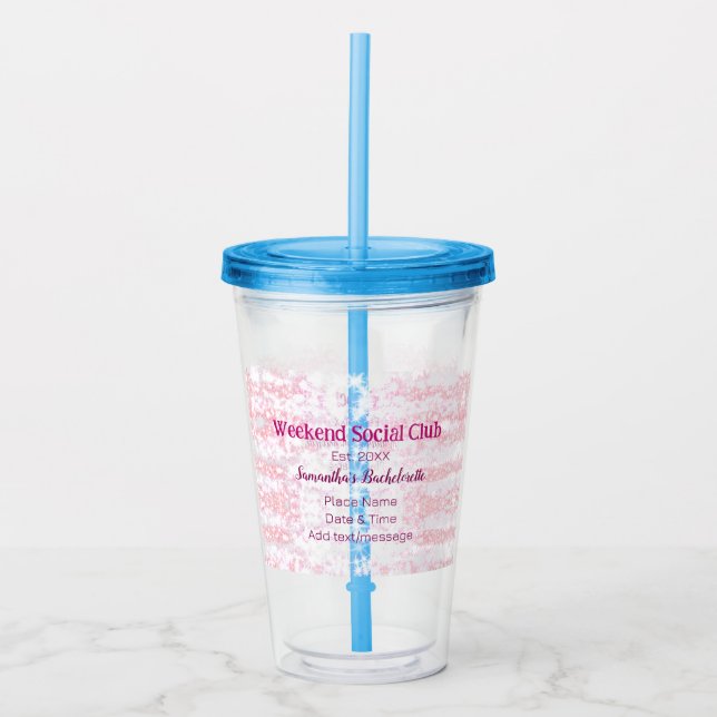 Helg Social klubb rosa glitter möhippa fest Take Away Mugg (Framsida)