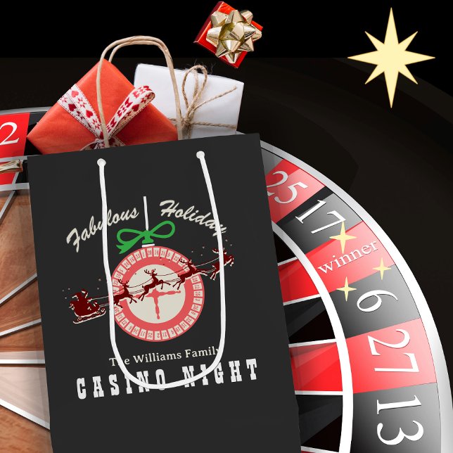 Helg Vegas Casino Blackjack Poker Natt Parti (Holiday Vegas Casino Blackjack Poker Night Party Medium Gift White Elephant Secret Santa Favor Bag)