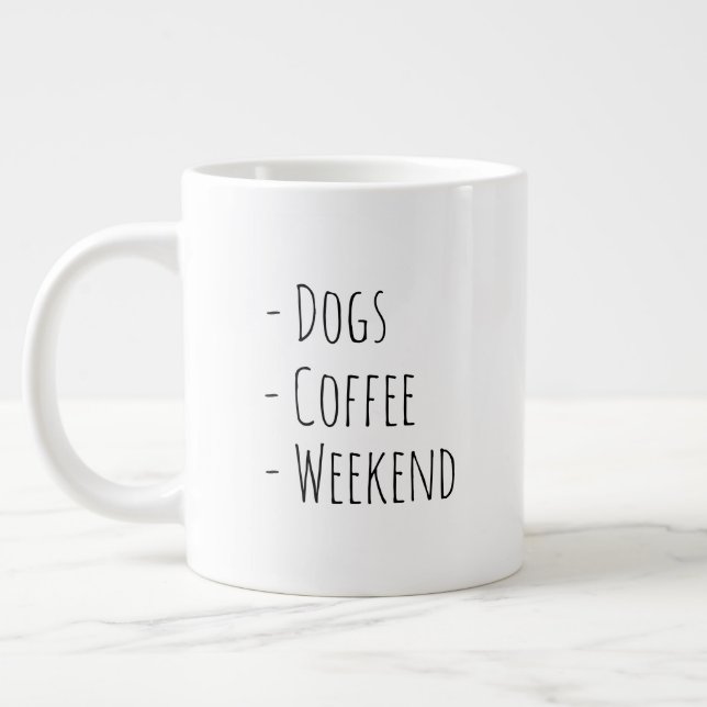 Helg Vibbar Minimalistisk Hund, Kaffe, Helgpresent Jumbo Mugg (Vänster)