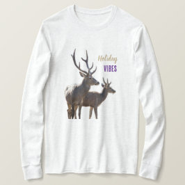 Helg Vibes Hjortar Långärmad Topp T Shirt