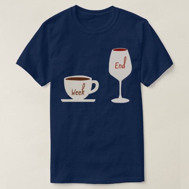 Helg Vin och kaffe 2 T Shirt (Design framsida)