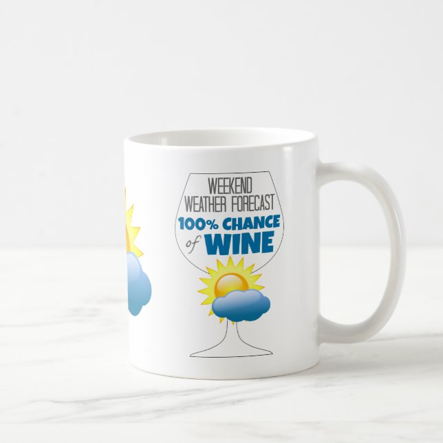 Helg Weather Forecast Sunny 100% Chance of Vin Kaffemugg (Höger)