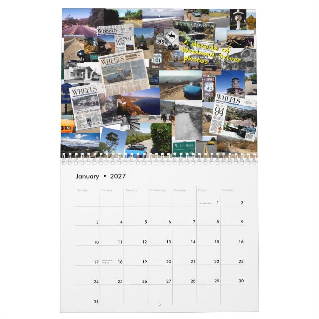 HelgchaufförSan Diego 2011 kalender (Jan 2027)