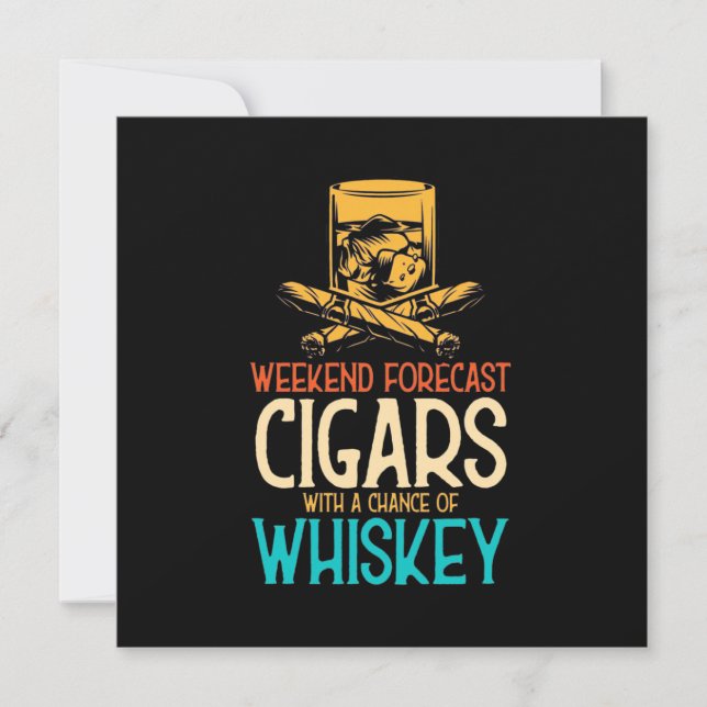 Helgcigarretter Med En Chans Till Whiskey Inbjudningar (Framsida)