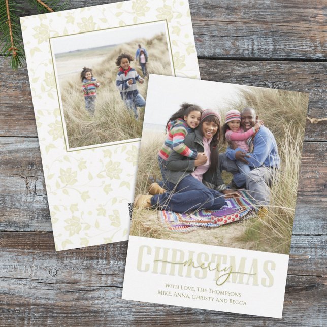 Helgdag 2-foto för Eleganten i Guld Julkort (Skapare uppladdad)