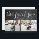 Helgdag 2-foto för Kärlek Peace Joy Chalkboard Julkort<br><div class="desc">Helgdag 2-foto för Kärlek Peace Joy Chalkboard</div>