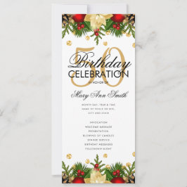 Helgdag 50:e Födelsedagsfesten Program Guld w/ Men