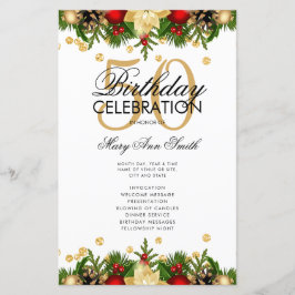 Helgdag 50:e Födelsedagsfesten Program Guld w/ Men