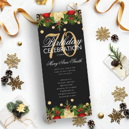 Helgdag 70:e Födelsedagsfesten Program Guld w/Menu