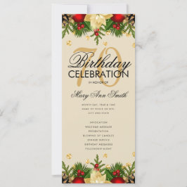 Helgdag 70:e Födelsedagsfesten Program Guld w/Menu