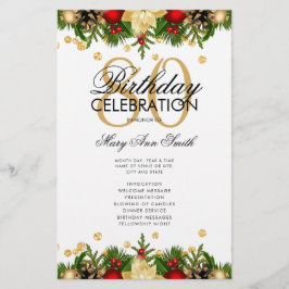 Helgdag 80:e Födelsedagsfesten Program Guld w/ Men