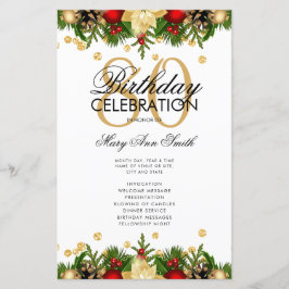 Helgdag 80:e Födelsedagsfesten Program Guld w/ Men