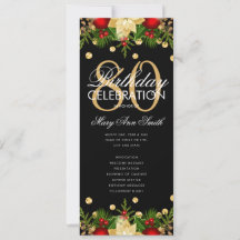 Helgdag 80:e Födelsedagsfesten Program Guld w/ Men