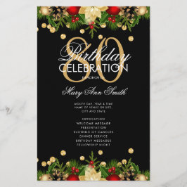 Helgdag 80:e Födelsedagsfesten Program Guld w/ Men