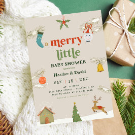 Helgdag A Merry Little Baby Shower Inbjudningar