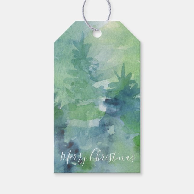 Helgdag Abstrakt  Gräs Träd Presentetikett (Framsidan)