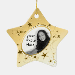 Helgdag All Star Photo/ Guld Julgransprydnad Keramik