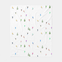 Helgdag Alpine Skiers hoppas över Illustration Fleecefilt