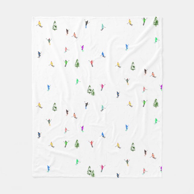 Helgdag Alpine Skiers hoppas över Illustration Fleecefilt (Framsidan)