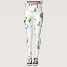 Helgdag Alpine Skiers hoppas över jul Leggings