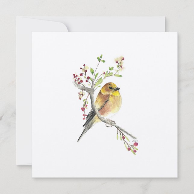 Helgdag American Goldfinch Bird Julkort (Framsida)