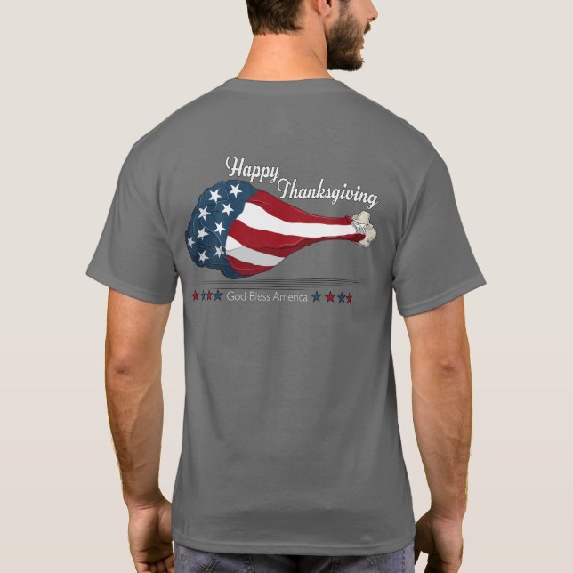 Helgdag American Turkey Leg Thanksgiving T Shirt (Baksida)