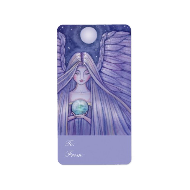 Helgdag Angel Gift-Märkre Adressetikett (Framsidan)