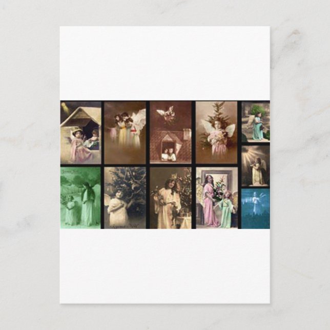 HELGDAG ÄNGLAR I ANPASSADE HELG VYKORT (Framsida)