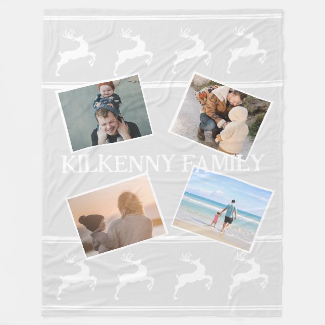 Helgdag anpassningsbar av julfoto grått fleecefilt (Framsidan)