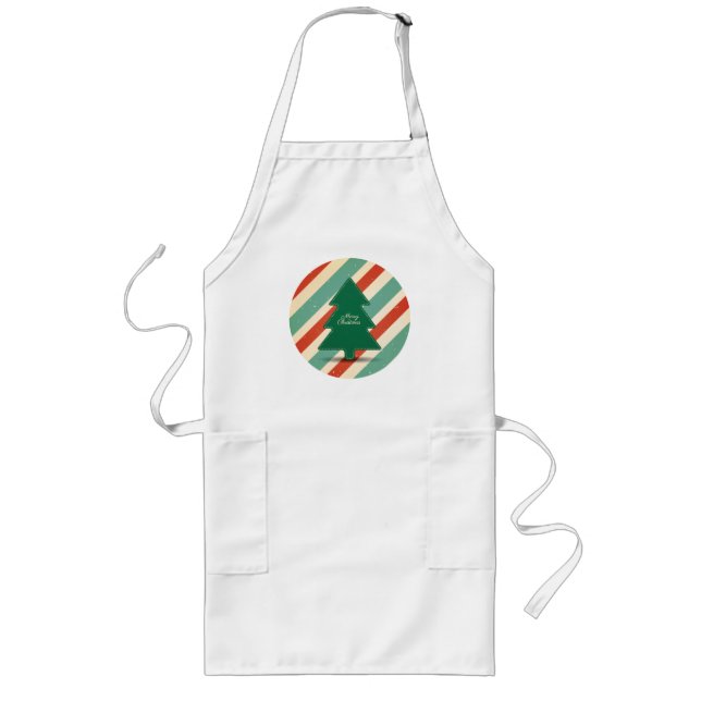 Helgdag Apron - Retro-juldesign Långt Förkläde (Framsidan)