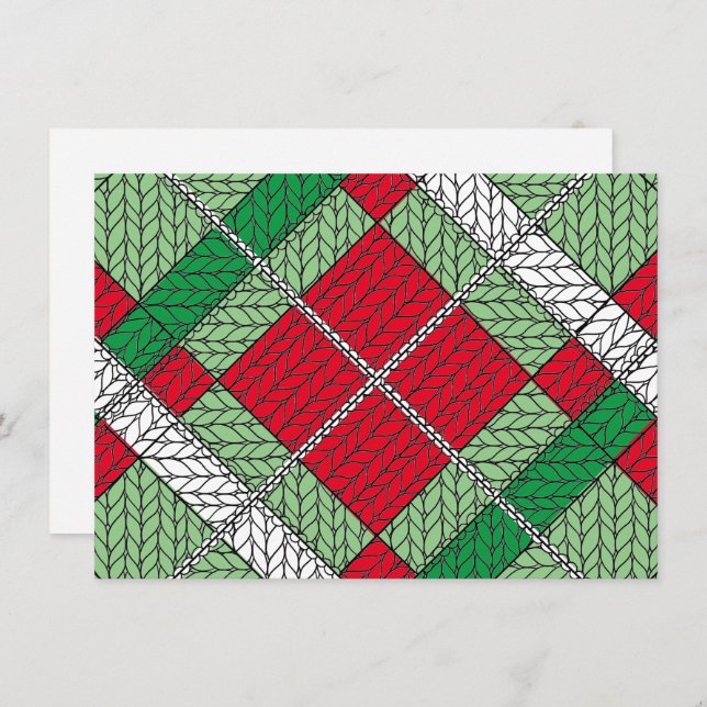 HELGDAG ARGYLE STICKA 4.5x6.25-Vågrät med platta k Kort (Fram/baksida)